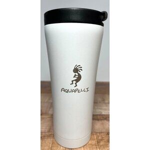 Aquapelli 16 Oz White & Black Stainless Steel Insulated Travel Mug W/ Lid